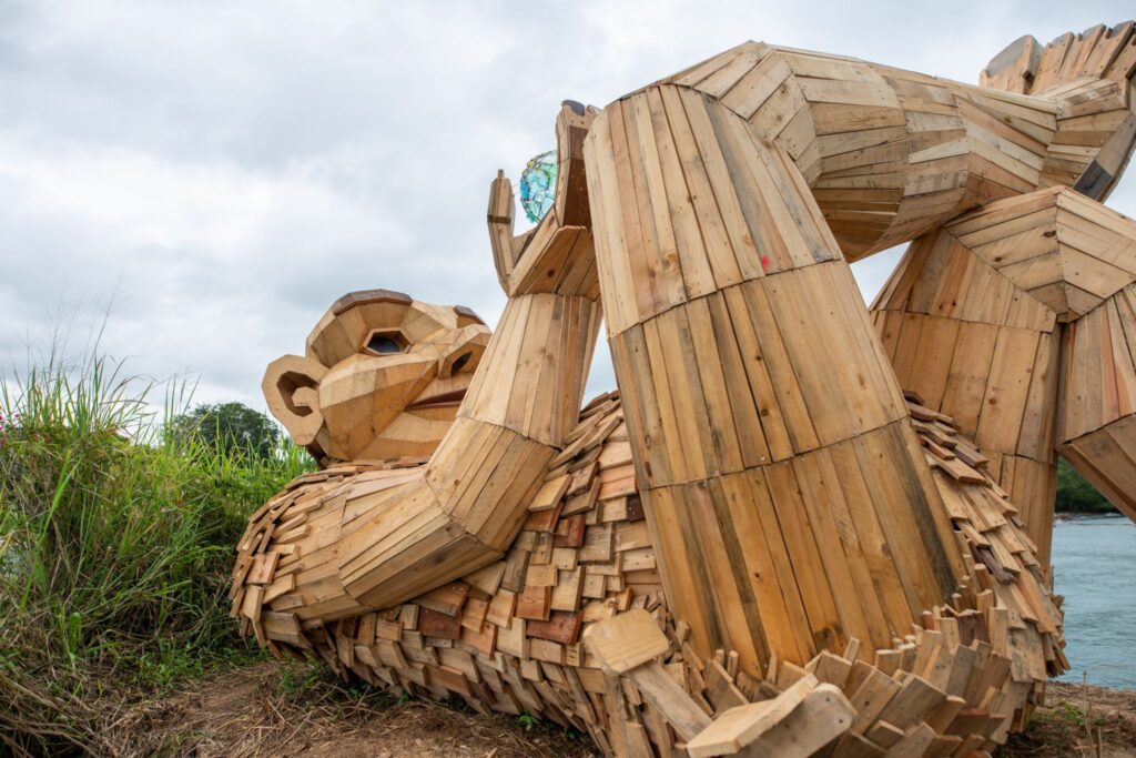 Discover The Four Giant Recycled Wood Sculptures At Palawan Beach On Sentosa