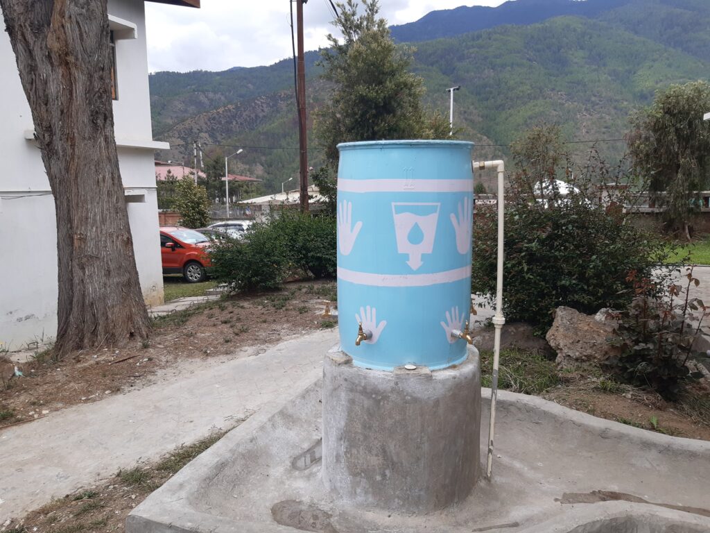 Barrel Handwash station (image credit : Bhutan Toilet Org)