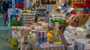 Vibrant Market Aisle with Diverse Goods by Lucas Mosesson from Pexels