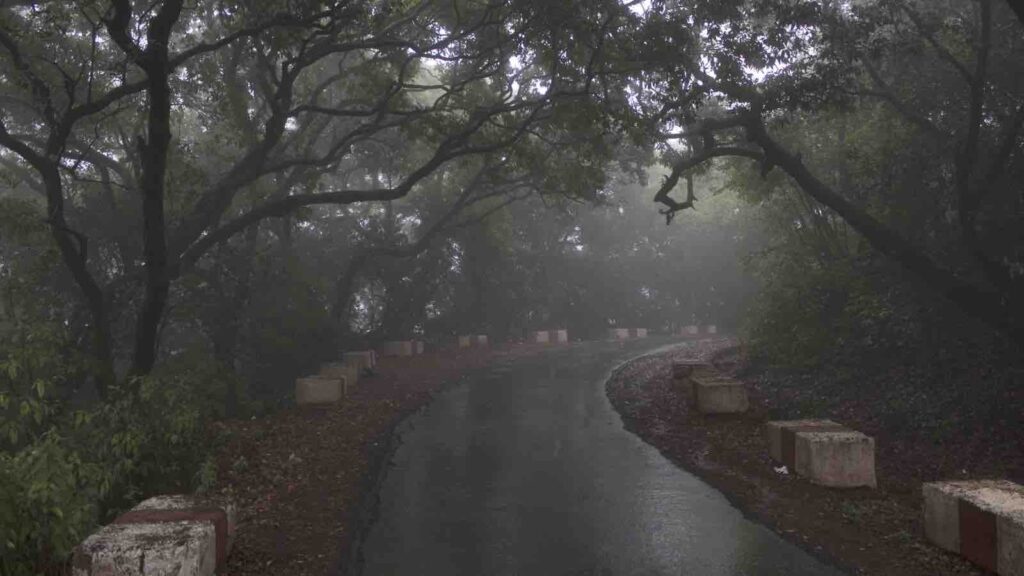 Wet road. Monsoon, Mahabaleshwar, India by ePhotocorp from Getty Images