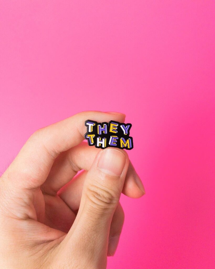 They/them non-binary pin