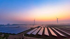 Before sunrise solar power plants by huangyifei from Getty Images