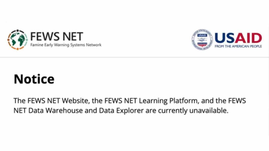 Screengrab of FEWS.NET / USAID