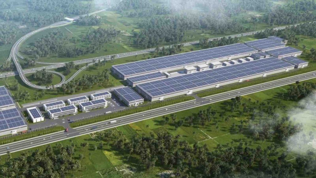 Aerial Rendering of SEG Solar PV Industrial Park in Batang, Central Java, Indonesia. Image by: SEG Solar.