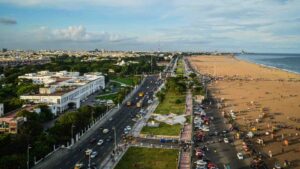 Marina Beach - Sea of Bay of Bengal - Chennai by Pugalenthi from Getty Images Pro