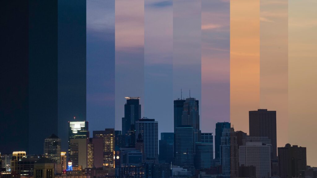 Skyline - Night to Day Transition by Gian Lorenzo Ferretti Photography from Getty Images Signature