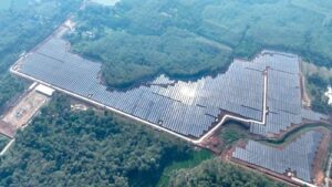 The largest ground-mounted solar power plant in Indonesia with a capacity of 100 megawatt peak (MWp) in the Bukit Indah City Industrial Area, Purwakarta Regency, West Java. FILE: PLN