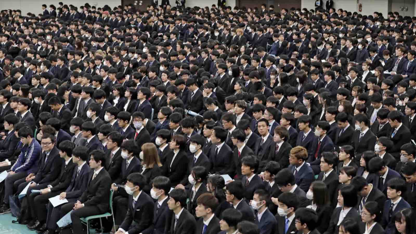 A welcome ceremony for new students at the University of Tokyo, where just one in five students is a woman. Photo: Kyodo