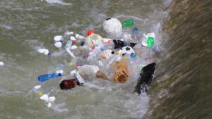 Trash in the river by Vallter2 from Getty Images