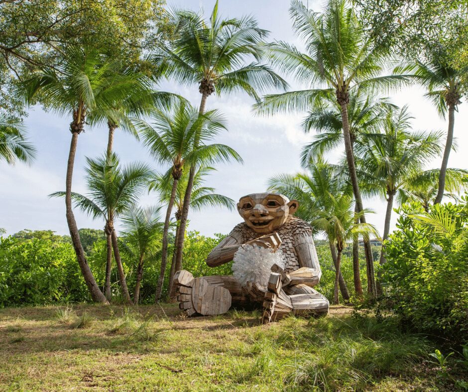 Discover The Four Giant Recycled Wood Sculptures At Palawan Beach On Sentosa