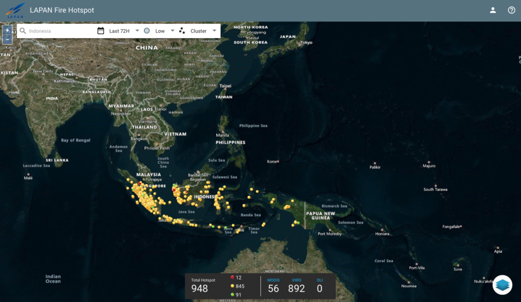 fire hotspots in Indonesia April 5th 2022